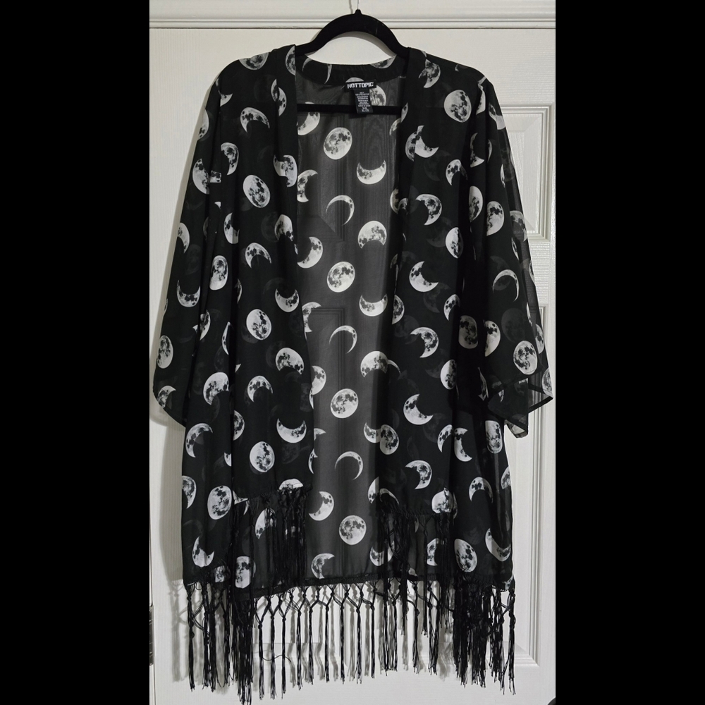 Moon Phase Chiffon Fringe Duster XL/2X